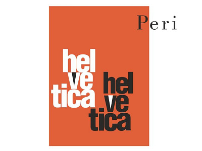 Peri - Helvetica Typography Design black book cover branding design helvetica helvetica font negative space orange type design typo typography ui ux