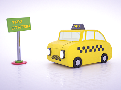 Taxi Station 3d abstract c4d cinema4d concept design illustration iran modeling octane tehran