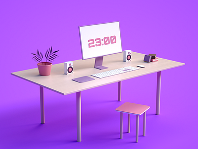 Simple Setup 3d art direction branding c4d cinema4d concept illustration iran minimal modeling octane pink setup tehran ui