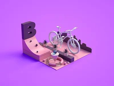 Bicycle 3d art direction branding c4d concept dribbble illustration iran modeling motion design octane tehran texture ui