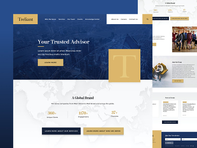Treliant consulting firm footer home homepage landing landing page news stats ui uiux ux web website