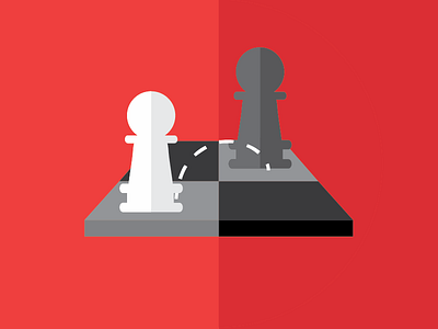 Strategy chess pieces chessboard design flat icons pawns red strategy