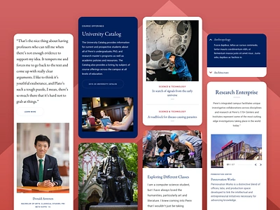 UPenn Mobile accordion article card cta design landing quote responsive school slider testimonial ui university ux web web design website