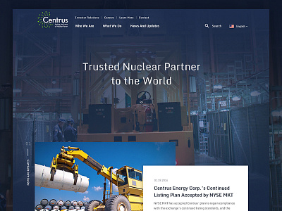 Nuclear Energy Company home landing mobile navigation ui ux web web design