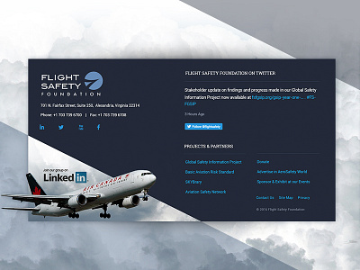 FSF Footer airplane fly footer foundation non profit travel ui ux web design