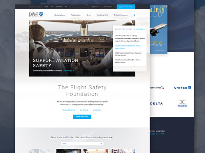 Flight Safety airplane article flight home page interior magazine safety ui ux web design