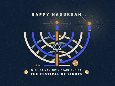 Happy Hanukkah dreidel festivaloflights hanukkah illustration menorah star of david