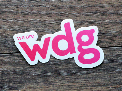 We Are WDG brand branding logo sticker