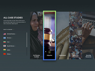 Case Studies accordian case study hover scroll ui ux web design