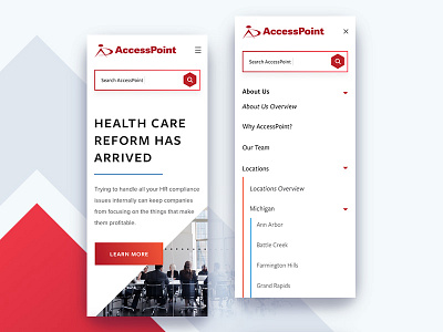 AccessPoint Mobiles grid health home page landing mobile ui ux web design website