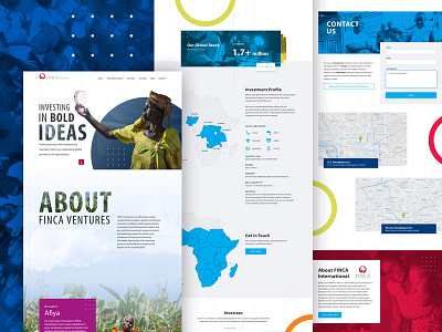 FINCA Ventures banking bold home page investing landing modern slider ui ux web design