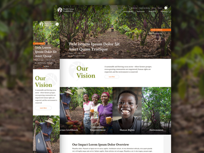 World Cocoa Foundation chocolate cocoa home page landing nature responsive slider ux ux ui web design