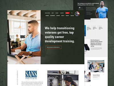 Hire Our Heroes concept design home home page landing news ui ux veterans web web design website