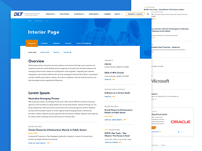 DLT - Interior Pages b2b contact design flexible layouts interior page landing slider table tabs tech company technology ui ux ux ui web design website