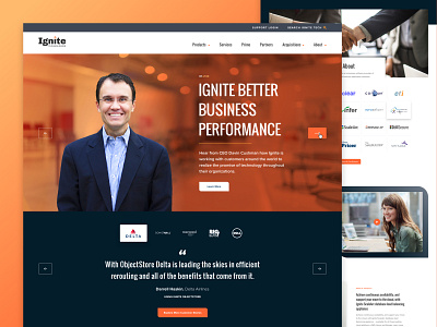 Ignite Technologies landing quote responsive services slider software tech company technology testimonial ui ux web web design website