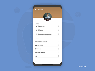 Profile Settings - DailyUI 007