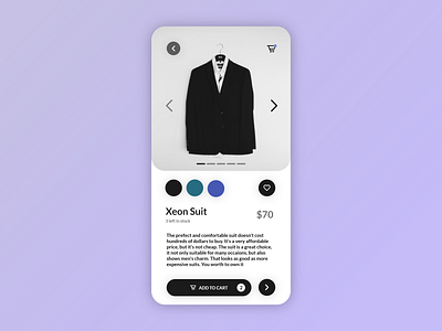 E-commerce Shop Item add to cart cart cost dailyui dailyui 012 ecommerce ecommerce app shopping cart suit