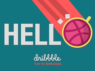 Hello Dribbble, I'm Serdar! branding coffee design hello dribbble icon illustration logo minimal pink shadow typography ui vector web