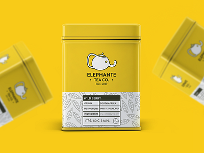 Elephante Tea Co. Branding #1 animal brand design brand identity branding elephant elephant logo logo design logos minimal packaging tea tea branding tea logo