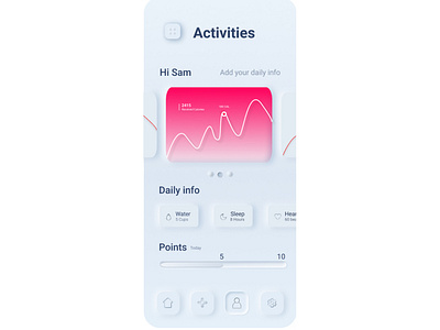 Health Monitor App Design app dailyui design dribbble figmadesign icon skeuomorph social app ui user experience userinterface ux
