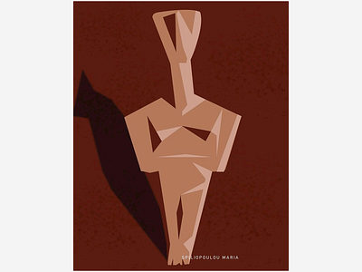 Cycladic sculpture illustration poster poster art posters
