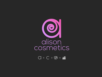 Alison Cosmetics Logo 30 day logo challenge brand branding design graphic design illustration lettering lettermark logo logo design logotype minimal typography vector