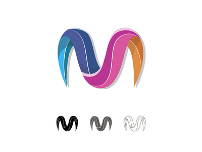 Colorful M logo brand branding design graphic design illustration lettering lettermark logo logo design logotype minimal typography vector