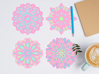 Pink Mandalas design graphic design illustration mandala mandalas pink vector