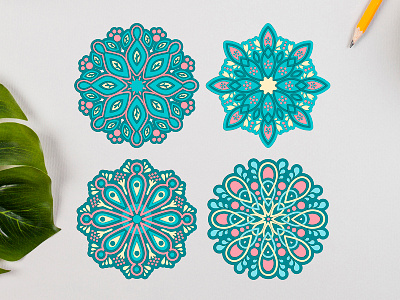 Cyan Mandalas blue cyan design graphic design illustration mandala mandalas vector