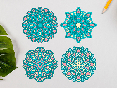 Cyan Mandalas