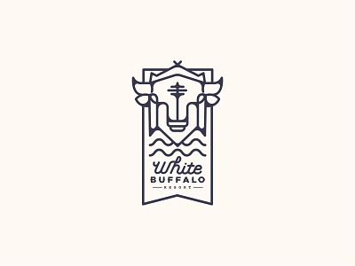 The White Buffalo Resort Badge adventure brand design branding customtype design icon illustration logo type typography vector