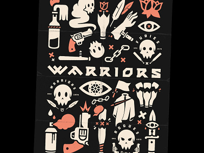 The Warriors: Symbols + Icons design icon illustration logo poster symbol type typography vector