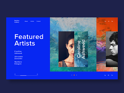 Abstract exhibition promo site concept abstract art artist artwork black and white blue colorful colors design exhibition figma gallery landing modern promo ui uiux ux web web design