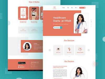 Medical Web Template Design branding header design illustration ui ui ux ui design ux website