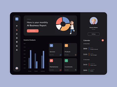 Business | Finance Dashboard UI 3d animation app business colorful dailyui dark theme dashboard design finance graphic design landing page minimal startup ui web app