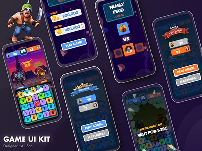 Game UI Kit adobexd android app design figma game game design game ui games graphic design gui illustration ios play tank ui ui ux user experience userinterface war