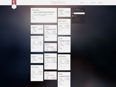 Typebox Interface abstract background bookmark interface layout typebox typography user website