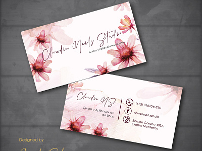 Claudia Nails Studio Cursos Y Aplicaciones De U As branding business card design