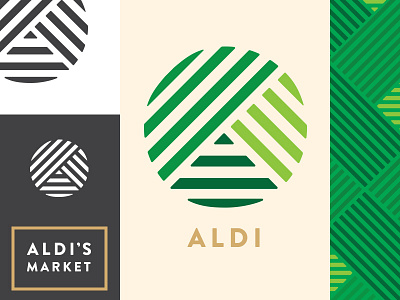 ALDI Rebrand aldi branding green grocer groceries grocery logo logos market organic pattern rebrand