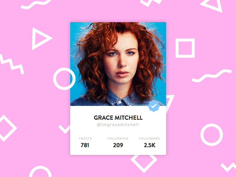 User Profile 90s 80s retro card 006 profile user verified twitter ux ui dailyui