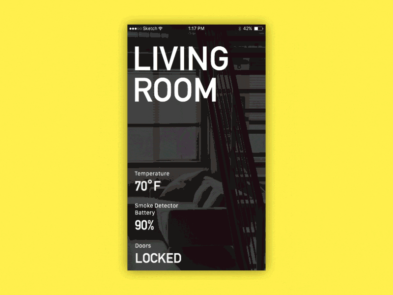 Home Monitoring 021 alarm animation dailyui home ios iphone monitoring motion security typography