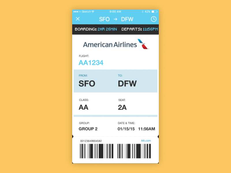 Boarding Pass Interaction