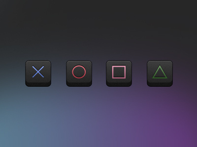 Playstation iOS Icons blue circle ex green icon icons ios iphone ipod pink play playstation ps ps1 ps2 ps3 red shapes square station triangle x