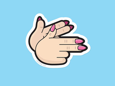 Pew Pew emoji finger fingers funny gun guns hands illustration lol nails pew sticker