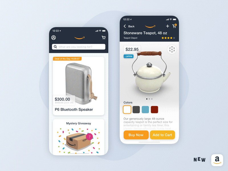 Amazon Redesign amazon concept design ecommerce gif ios iphone redesign shop shopping ui uxd