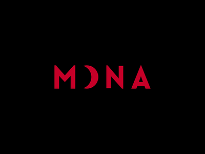 MONA Logo Design 🌛 animation brand branding circle circle logo creepy dark darkness full moon horror identity logo logo design logotype moon night red retro sky spooky