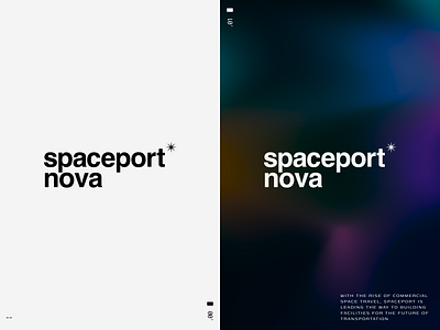 Spaceport Nova Identity art direction brand brand guide branding dark gradient graphic design helvetica identity logo mesh photography space spacial stars style guide typography universe