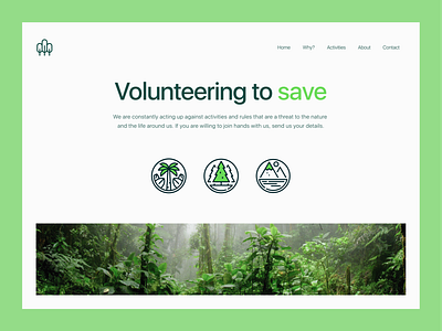 Conserve - Donation & Volunteership Website cleanui conservation conserve donate endangered endangered species green minimal modern nature nature conserveation nature photography typography volunteer volunteering volunteership