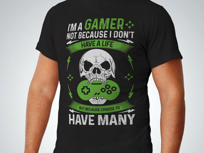 Gamer T-shirt Design adobe illustrator adobe photoshop gamer gamer t shirt design logo design t shirt t shirt design t shirt illustration t shirts typography unique t shirt video game vintage tshirt