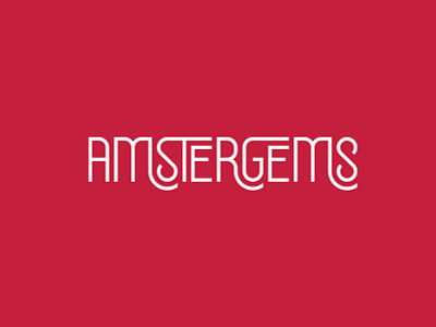 AMSTERGEMS branding design flat identity lettering logo minimal type typography vector